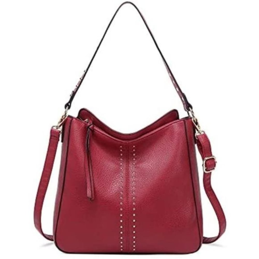 HOBO Bag for Women Handbags Crossbody Leather Red